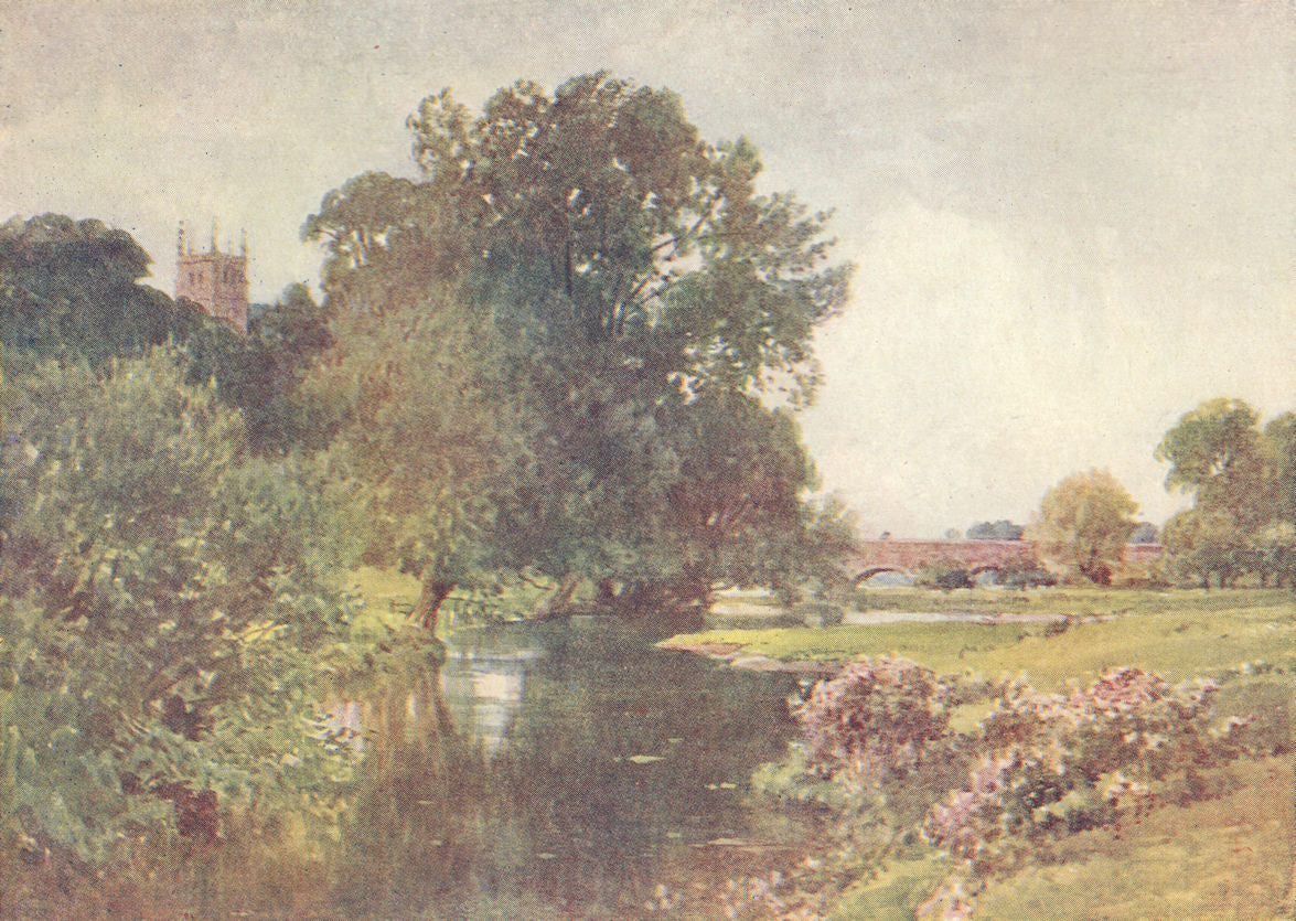 Newport Pagnell, Buckinghamshire by Sutton Palmer 1920 old antique print